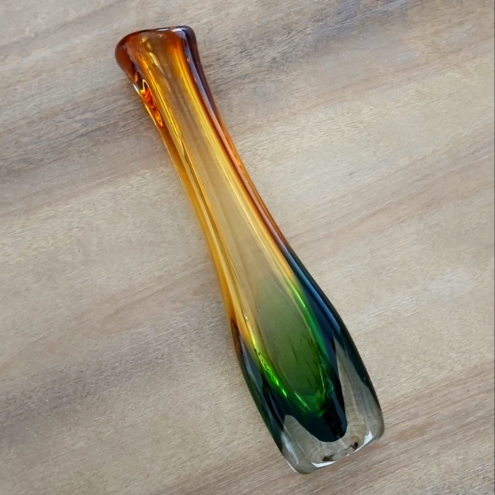 Vintage Bohemian Murano Multicolor Glass Vase